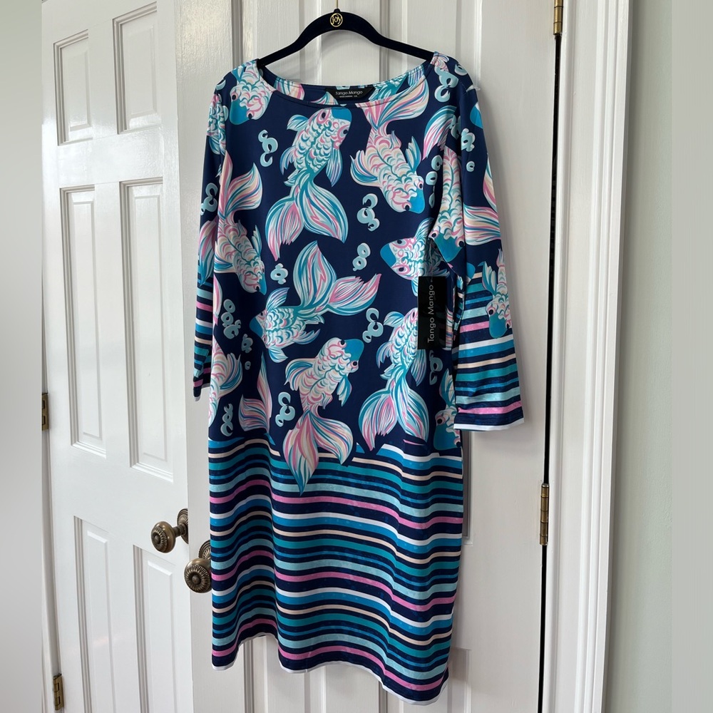 Tango Mango Koi Fish & Striped Dress
